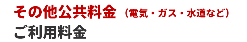 その他公共料金(電気・ガス・水道など)ご利用料金